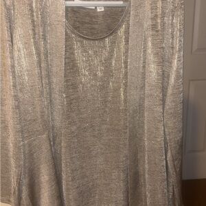 Susan Graver Shimmering Silver Cardigan